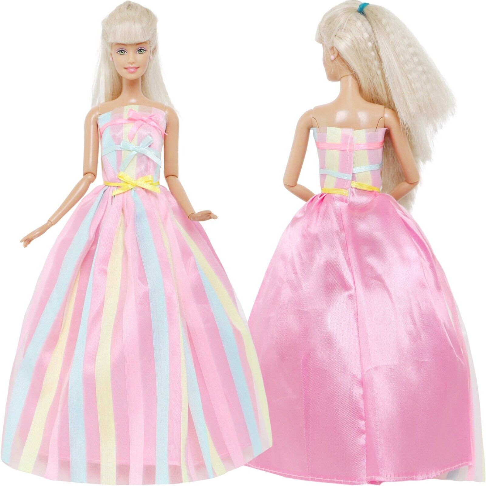 Original Barbie Doll Fashion Clothes Party Gown Necklace Outfits Doll Shoes  Set Accessories Girl's Birthday Christmas Gifts