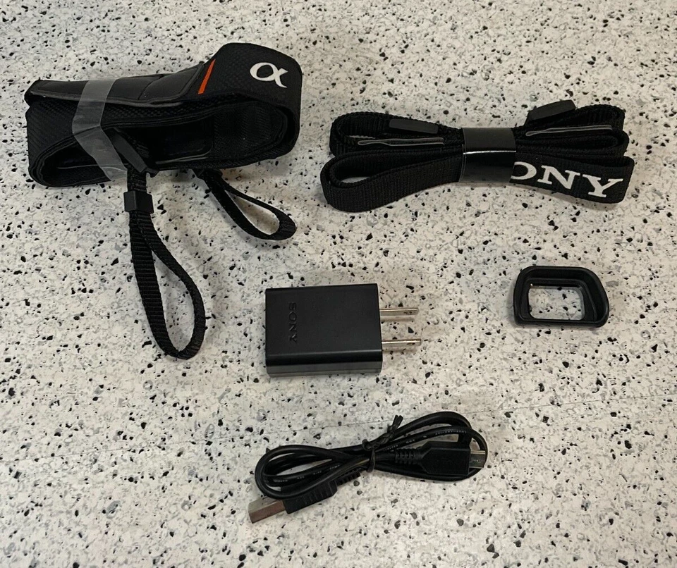 Kit de acessórios SONY a6000 6300 NEX-6 NEX-7 (copo olho, alça de pulso, carregador + cabo) - Imagem 2 de 4