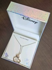 Disney Fine Silver Plated Mickey Mouse Necklace Initial "P" LA Rocks Iridescent