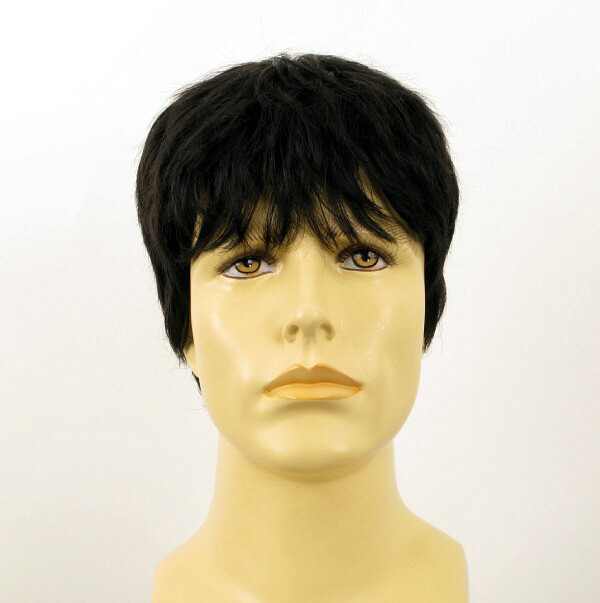 Perruque pour homme LAURENT 1B en cheveux 100% naturels noirs