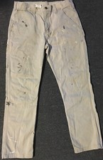 Vtg Carhartt Distress Paint Splatter Pants 33/31 B324 Grunge Biker Punk Work 90s