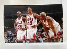 Michael Jordan Dennis Rodman Scottie Pippen 4x6 Photo NBA Finals