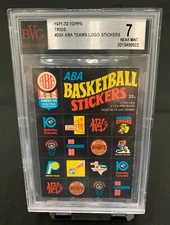 1971-72 Topps Trios #22A ABA Team Logos Stickers Beckett BVG 7 Near Mint