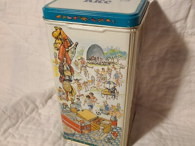 vintage uncle bens rice tin Storage Container With Lid 1987 Made In The USA