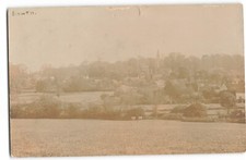Bourn Village faded sepia hill side view Cambridgeshire RPPC Postcard