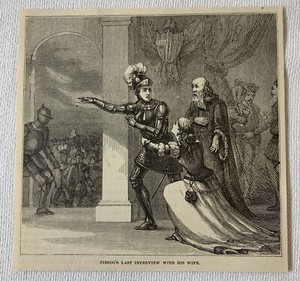 1878 magazine engraving ~ FIESCO'S LAST INTERVIEW WITH HIS WIFE