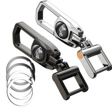 Metal Car Fob KeychainHeavy Duty Key Chain with 2 Detachable Key RingsKey Hol...