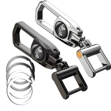 Metal Car Fob KeychainHeavy Duty Key Chain with 2 Detachable Key RingsKey Hol...