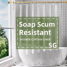 Plastic Shower Curtain Liner with Magnets 72X72 Clear Peva Waterproof Inside...