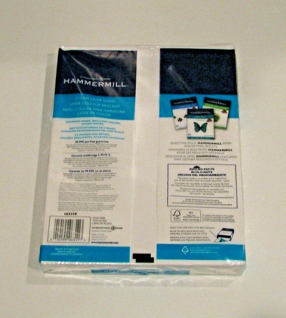 hammermill premium laser gloss 32lb copy paper 8.5 x 11