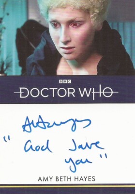 Doctor Who Serie 1-4: Amy Beth Hayes ''God Save You'' Aufschrift Autogrammkarte