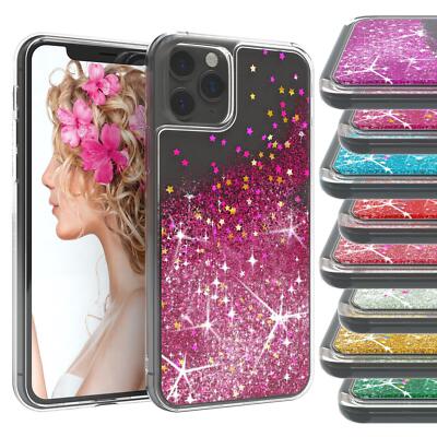 EAZY CASE für Apple iPhone 11 Pro Glitzer Hülle Flüssig Silikon Handyhülle TPU