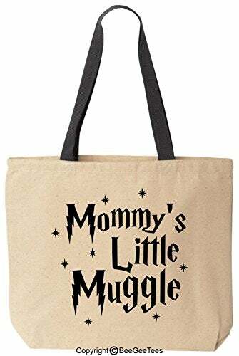 Mommy's Little Mug Funny Wizard Magic School Reusable Canvas Tote Bag (Black Han
