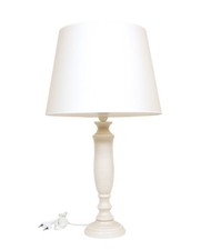 LAMPADA LUME ABAT-JOUR DA TAVOLO  LEGNO AVORIO COMODINO PARALUME BIANCO H 65 CM