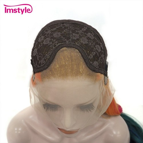 Tinsel Lace Wig Rainbow Synthetic Lace Front Wig Long Straight Hair - Picture 6 of 10