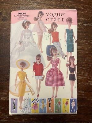 Vogue 9834 Uncut Sewing Pattern, 11.5'' Doll Clothes, Barbie & Skipper,