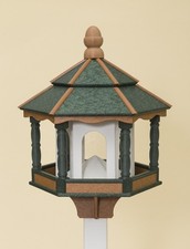 HUGE BIRD FEEDER  Amish Handmade Hexagon Recycled Poly in Green, Cedar  White