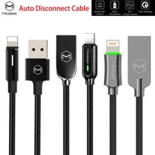LED Auto Disconnect Charging Cable Charger For iPhone SE 14 11 12 13 Pro XS Max