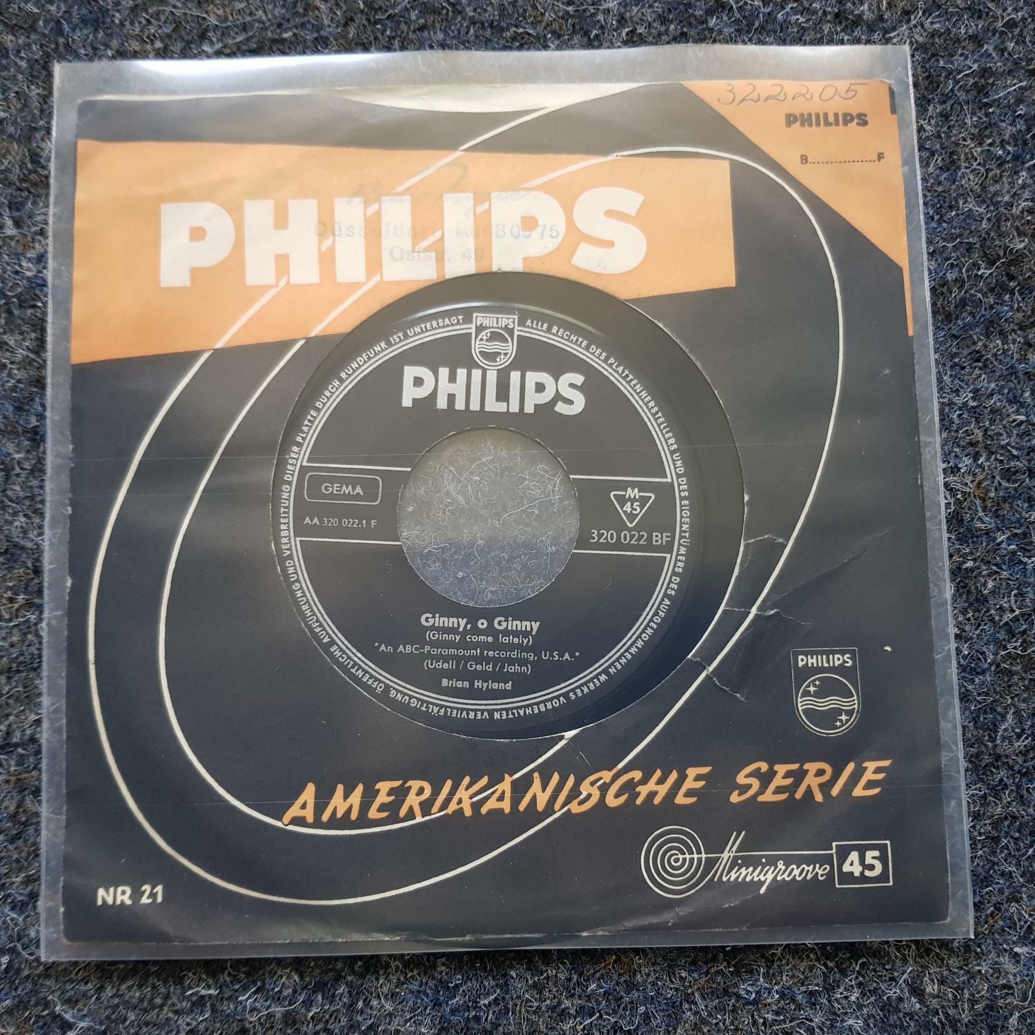 7"" Single Vinyl Brian Hyland - Ginny, o Ginny SUNG IN GERMAN