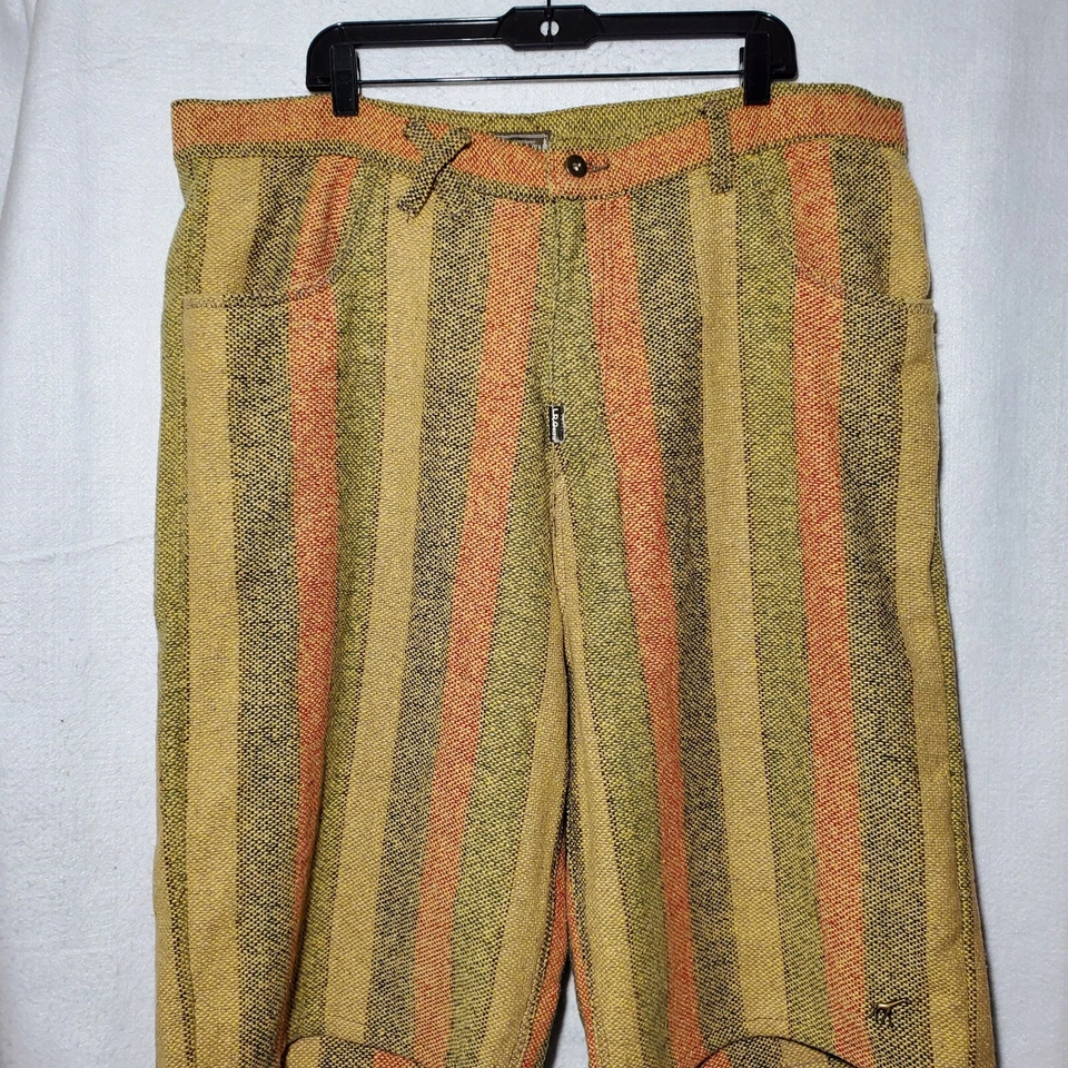 LR Geans Knit Shorts by LRG Adult size 40 Heavyweight Yellow Striped- Rare! - Imagem 4 de 4