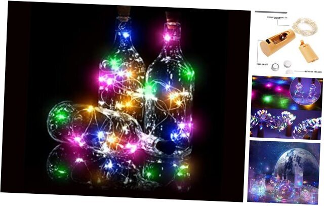 Bottle Lights 12 Pack 20 LEDs Cork Lights for Wine Bottles Battery Colorful
