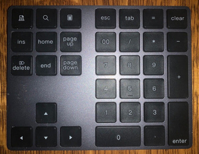 Bluetooth Number Pad, Aluminum Rechargeable Wireless Numeric Keypad iOS Windows