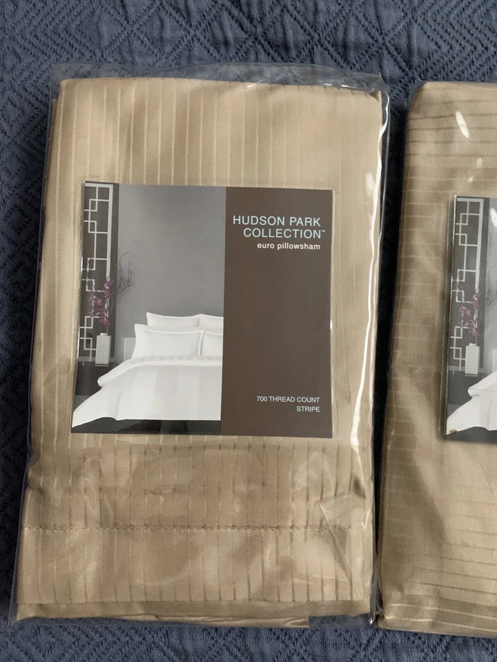 Dos fundas Euro Hudson Park 700 TC Rayas. Champagne. ¡Nuevo! Foto 4 de 4