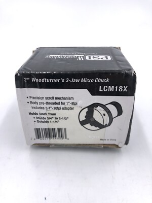 PSI Woodworking LCM18X Wood Lathe 3-Jaw Micro Chuck 2'' Woodturner's