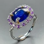 Handmade jewelry 5 ct Blue Sapphire Ring 925 Sterling Silver Size 7.5 /R471576