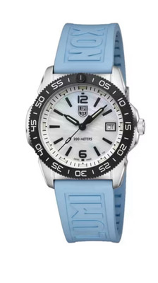 Luminox Men's Watch Pacific Diver Ripple Quartz Coastal Blue Rubber Strap 3124.M