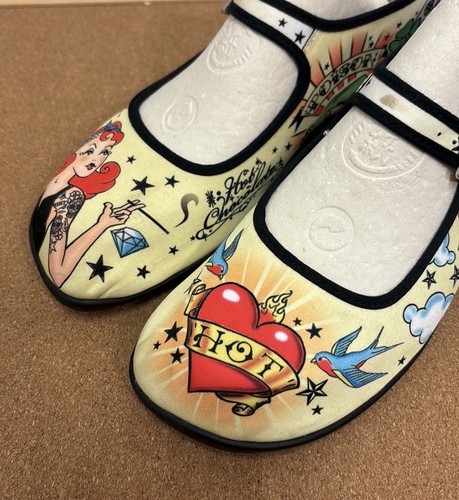 Chocolaticas Hot Chocolate Designs Tattoo Art Mary Jane Flat Shoes 39 US 9 - Picture 9 of 18