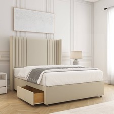 Reinforced Divan Bed Set With 54" Headboard Mattress Drawers 3FT 4FT6 5FT 6FT