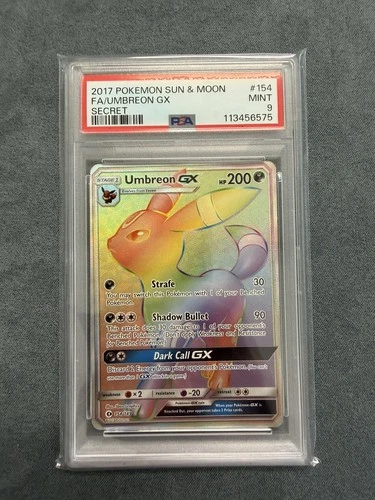 PSA 9 MINT Pokemon Umbreon GX Sun & Moon Full Art Secret 154/149