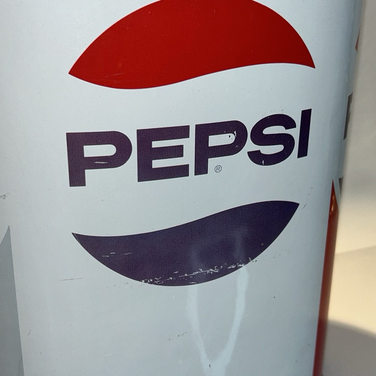 Vintage Cheinco Pepsi Wave Metal Trash Can Circa 70s-80s 13” No