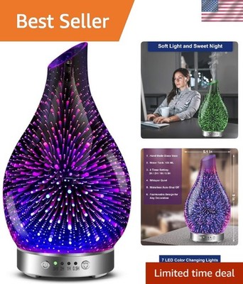 Whisper Quiet Ultrasonic Aromatherapy Diffuser - Auto Shut-Off & Timer Settings