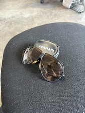 VINTAGE 70'S 80'S FERRARI FOLDING AVIATOR SUNGLASSES W/ CASE BLACK