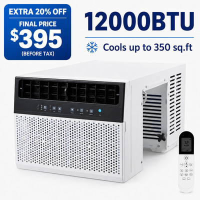 12000 BTU Window Air Conditioner, Energy-Saving Window AC Unit, U-Shaped AC Unit