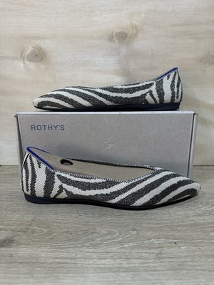Rothy s The Point II - Shimmer Zebra - Size 7 - Brand New!! 