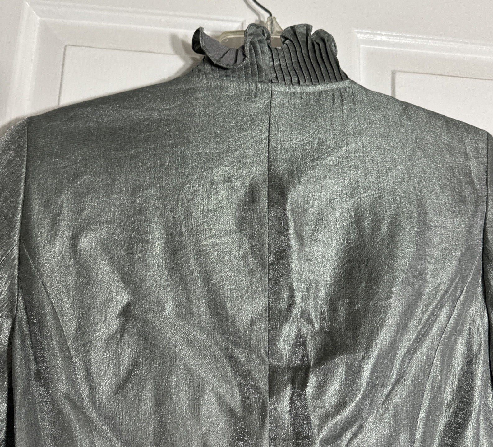 Niteline Belted Silver Shimmer Jacket Rhinestone … - image 8