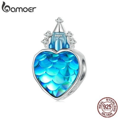 S925 Silver Romantic Frozen Castle Charm fits European Bracelets/Necklace CZ