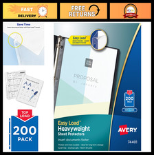 Clear Heavyweight Sheet Protectors, Non-Glare, Easy Load, 200 Pack for Documents
