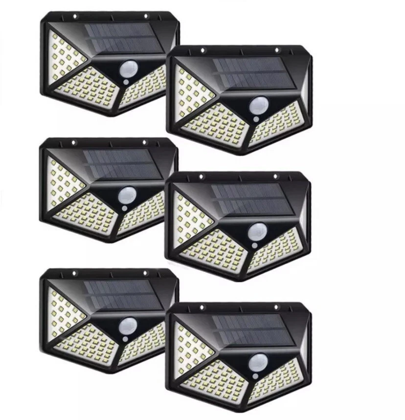 FARO SOLARE LED CON PANNELLO FARETTO SENSORE DI MOVIMENTO 160 LED COB