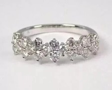 2CT Round Cut Lab Created Diamond Engagement Wedding Ring 14K White Gold Plated