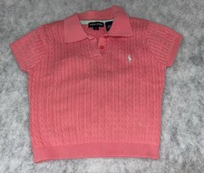 Polo Ralph Lauren Kids' Size 6 short-sleeve cable-knit cotton polo sweater