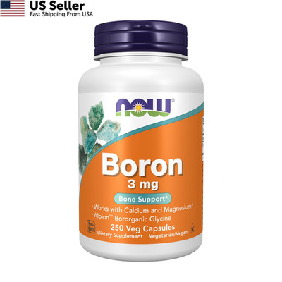 NOW Supplements, Boron 3 mg (Bororganic 250 Count (Pack of 1), Off White