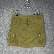 Y2K Old Navy Cargo Skirt Size 6 Army Green Low Rise Pockets Preppy Cotton