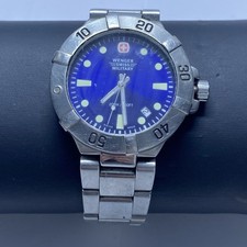 Wenger Swiss Military 79178 Men's Watch Stainless Steel Blue Dial 41mm Date