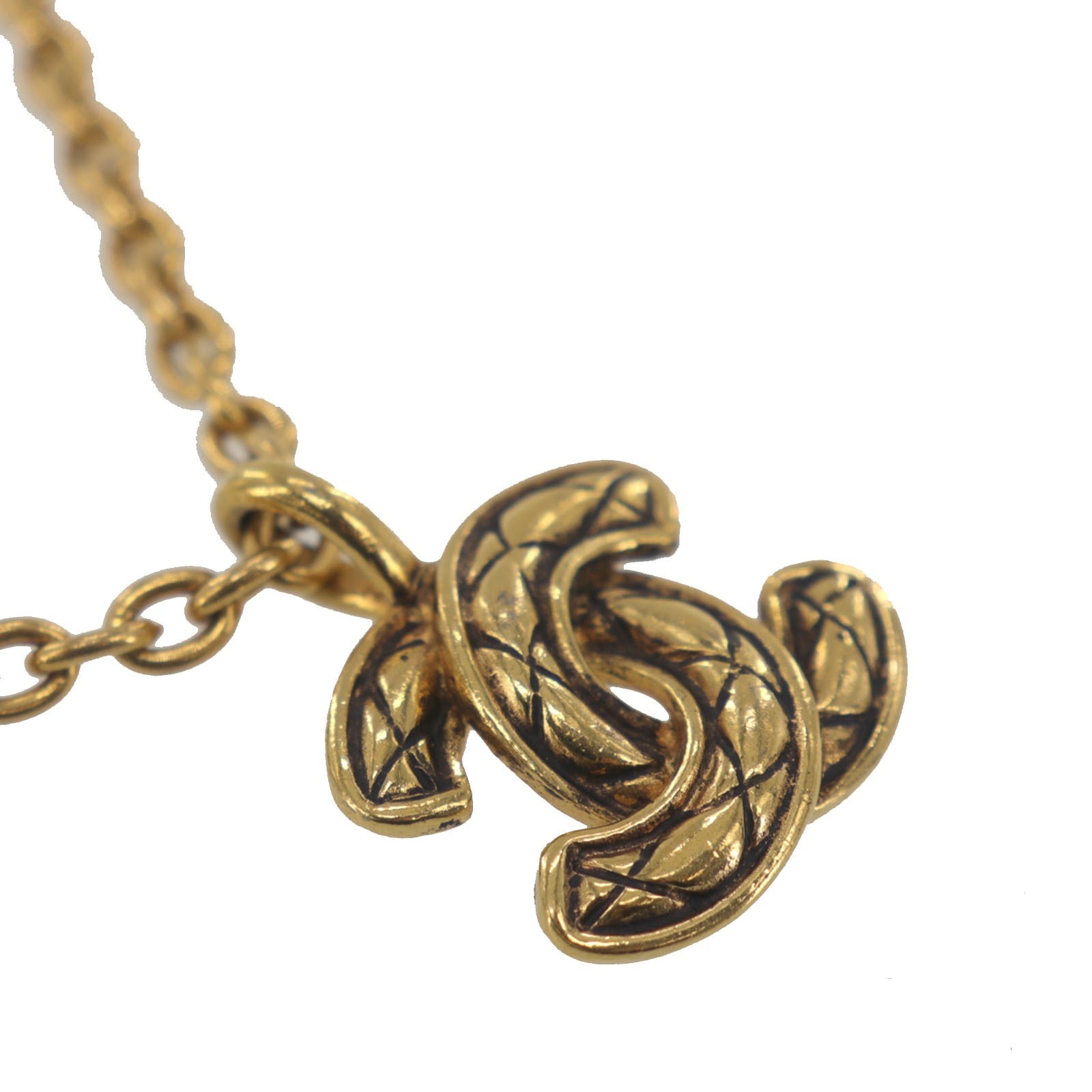 CHANEL CC Logos Used Necklace Pendant Gold-Plated 3858/ Vintage #CX581 O thumbnail 5