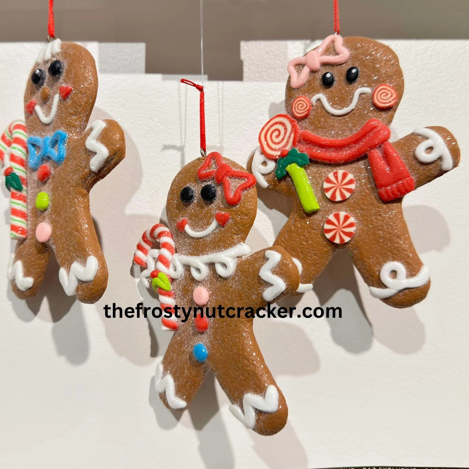 RAZ Imports Gingerbread Man Ornaments Set New Christmas Candy 4015547