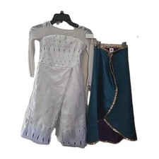 Lot of 2 Disney Frozen 2 Snow Queen Elsa & Anna Cape Costume Girls Size 5/6